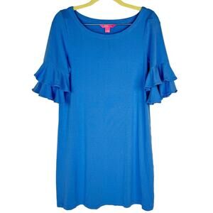 Lilly Pulitzer Lula Ruffle Tiered Half Sleeve Stretch Flowy Shift Dress Small